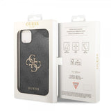 Guess iPhone 15 Kuoret 4G Logo Harmaa