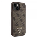 Guess iPhone 15 Kuori 4G Metal Triangle Strass Ruskea