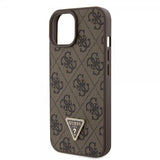 Guess iPhone 15 Kuori 4G Metal Triangle Strass Ruskea