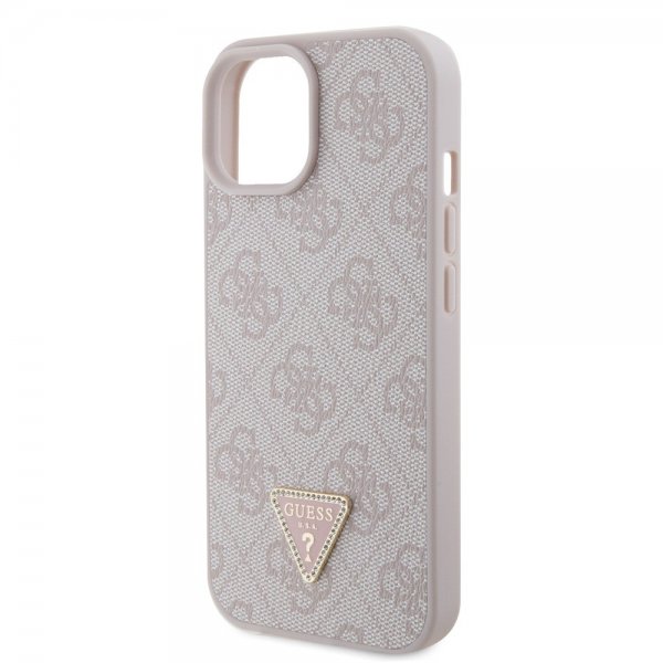 Guess iPhone 15 Kuoret 4G Metal Triangle Strass Ruusukulta