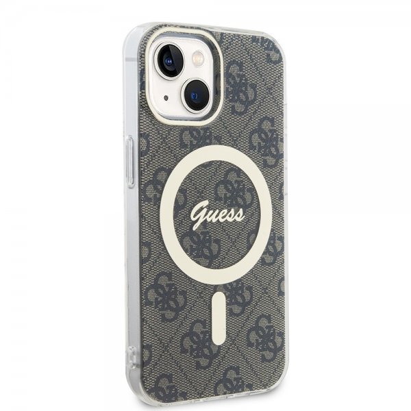 Guess iPhone 15 Kuoret 4G Pattern MagSafe Ruskea