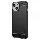 Mofi iPhone 15 Kuoret Harjattu Hiilikuitukuvioitu Musta