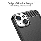 Mofi iPhone 15 Kuoret Harjattu Hiilikuitukuvioitu Musta