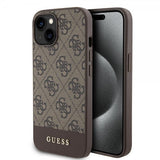 Guess iPhone 15 Kuoret Bottom Stripe MagSafe Ruskea