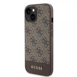 Guess iPhone 15 Kuoret Bottom Stripe MagSafe Ruskea