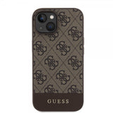 Guess iPhone 15 Kuoret Bottom Stripe MagSafe Ruskea
