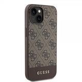 Guess iPhone 15 Kuoret Bottom Stripe MagSafe Ruskea
