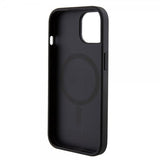 Guess iPhone 15 Kuori Bottom Stripe MagSafe Musta