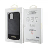 Guess iPhone 15 Kuori Bottom Stripe MagSafe Musta