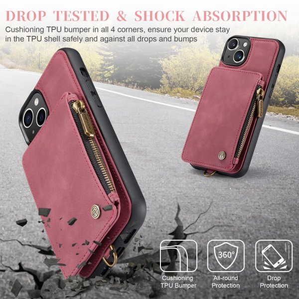 CaseMe iPhone 15 -suojakuori C20 Series, punainen