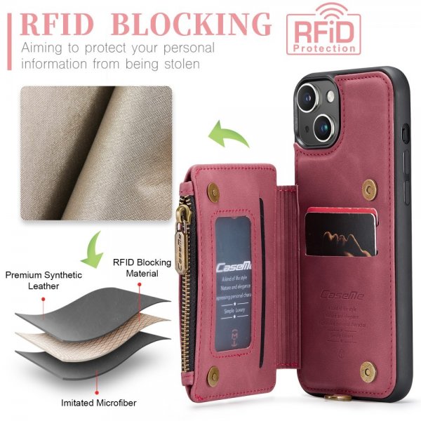 CaseMe iPhone 15 -suojakuori C20 Series, punainen