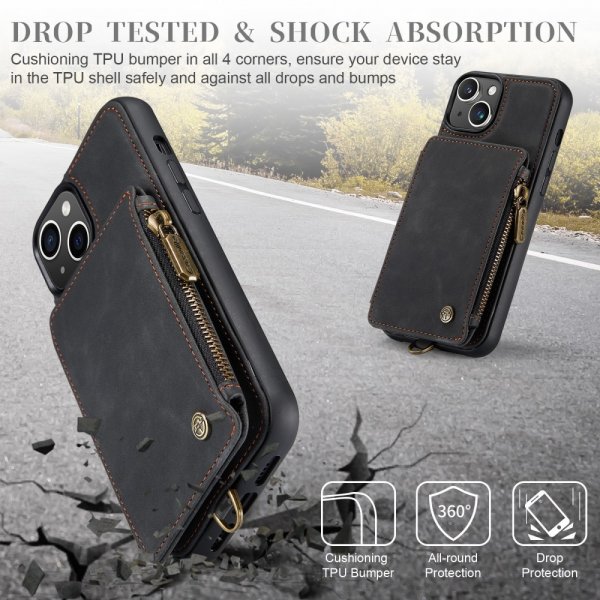 CaseMe iPhone 15 -kuori C20-sarja Musta