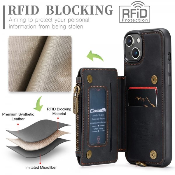CaseMe iPhone 15 -kuori C20-sarja Musta