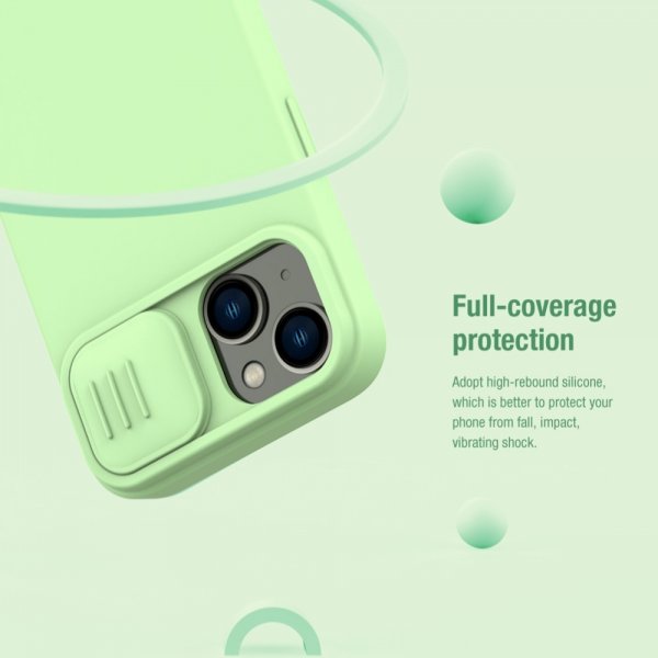 Nillkin iPhone 15 kuori CamShield Silky vihreä