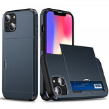 iPhone 15 Kuoret Card Slide Sininen