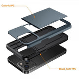 iPhone 15 Kuoret Card Slide Sininen