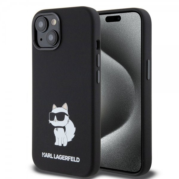 Karl Lagerfeld iPhone 15 -kuori Choupette NFT Musta
