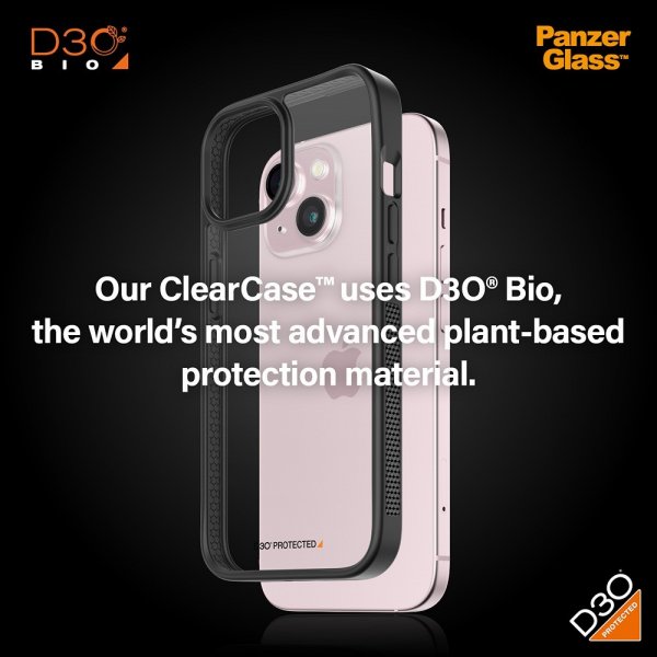 PanzerGlass iPhone 15 ClearCase -suojakuori D3O Musta
