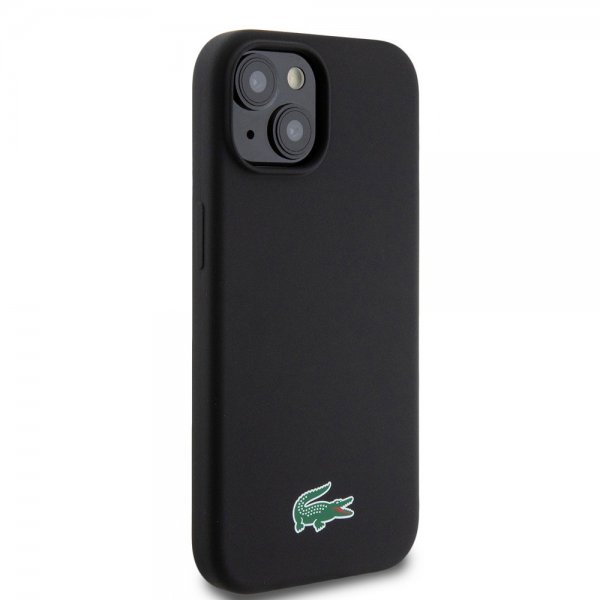 Lacoste iPhone 15 -kuori Croc Logo MagSafe Musta