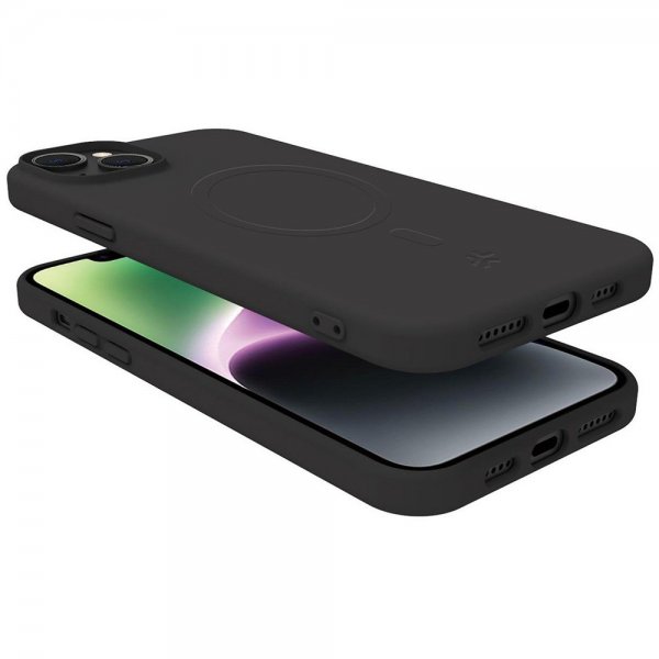 Celly iPhone 15 -suojakuori CROMOMAG, musta