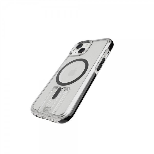 Tech21 iPhone 13/14/15/16e/17e Suojakuori Evo Crystal Kick MagSafe kirkas/musta