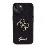 Guess iPhone 15 Kuoret Fixed Glitter Musta
