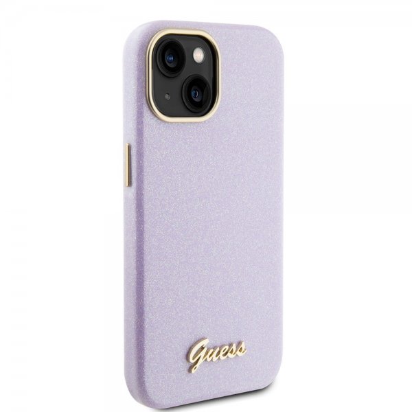 Guess iPhone 15 Kuoret Full Glitter Wrapped Lilac