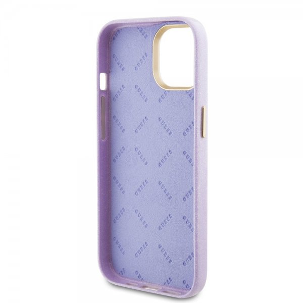 Guess iPhone 15 Kuoret Full Glitter Wrapped Lilac