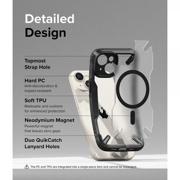 Ringke iPhone 15 -kuori Fusion X Magnetic Matte Black