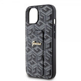 Guess iPhone 15 Kuoret G Cube Grip Stand Musta