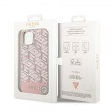 Guess iPhone 15 Kuoret G Cube MagSafe Vaaleanpunainen