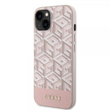Guess iPhone 15 Kuoret G Cube MagSafe Vaaleanpunainen