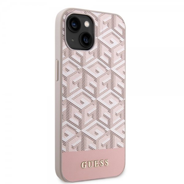 Guess iPhone 15 Kuoret G Cube MagSafe Vaaleanpunainen