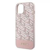 Guess iPhone 15 Kuoret G Cube MagSafe Vaaleanpunainen