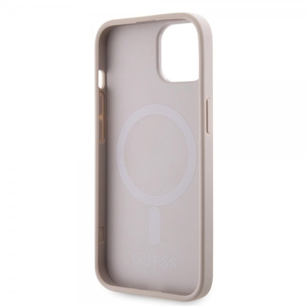 Guess iPhone 15 Kuoret G Cube MagSafe Vaaleanpunainen