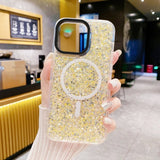 iPhone 15 -kuori Glitter MagSafe Keltainen