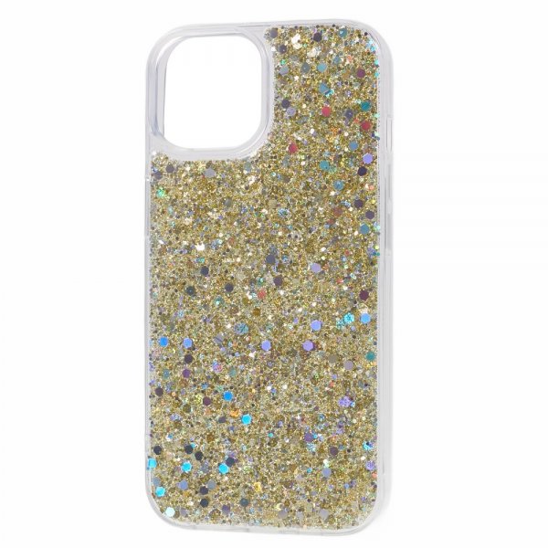 iPhone 15 Kuoret Paljeteilla Kulta