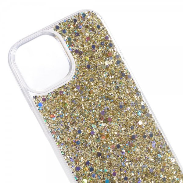 iPhone 15 Kuoret Paljeteilla Kulta