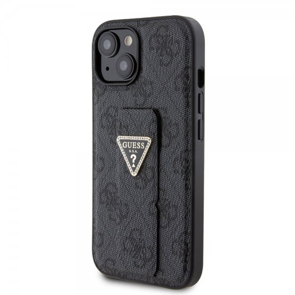 Guess iPhone 15 Suojakuori Grip Stand Function Musta