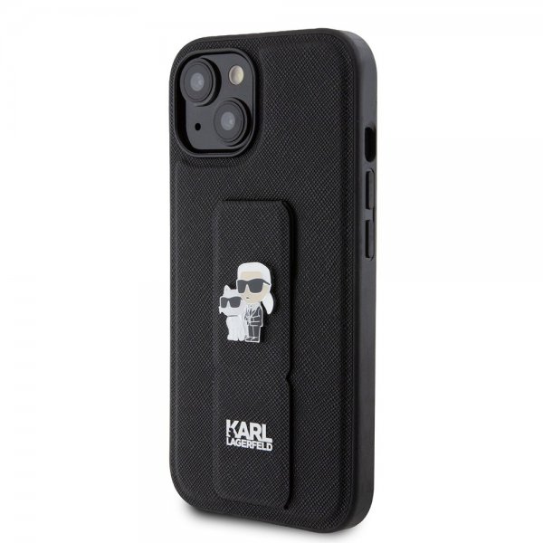 Karl Lagerfeld iPhone 15 -kuori Grip Stand Function, musta