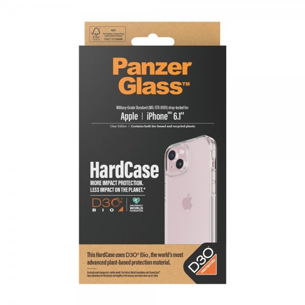 PanzerGlass iPhone 13/14/15 Suojakuori HardCase D3O Transparent