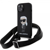 Karl Lagerfeld iPhone 15 -kuori Ikonik Crossbody Musta