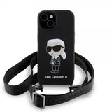 Karl Lagerfeld iPhone 15 -kuori Ikonik Crossbody Musta