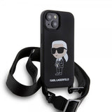 Karl Lagerfeld iPhone 15 -kuori Ikonik Crossbody Musta