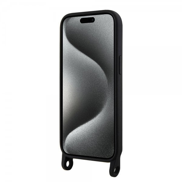 Karl Lagerfeld iPhone 15 -kuori Ikonik Crossbody Musta