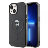 Karl Lagerfeld iPhone 15 -kuori Ikonik MagSafe Musta