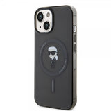 Karl Lagerfeld iPhone 15 -kuori Ikonik MagSafe Musta