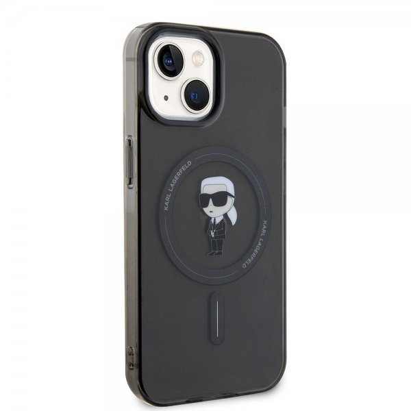 Karl Lagerfeld iPhone 15 -kuori Ikonik MagSafe Musta