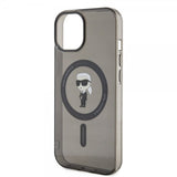 Karl Lagerfeld iPhone 15 -kuori Ikonik MagSafe Musta