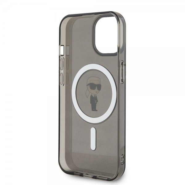 Karl Lagerfeld iPhone 15 -kuori Ikonik MagSafe Musta